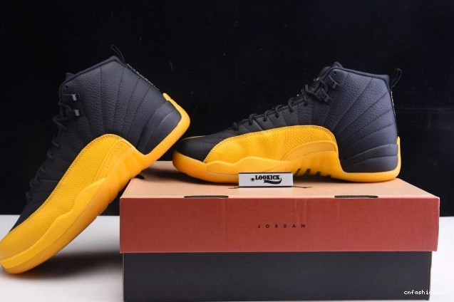 Black Jordan 12 130690-070 University Retro Gold Air 1208